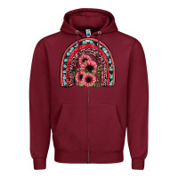 Burgundy valentines sunflower rainbow Zipper Hoodie - JahusDesignShop