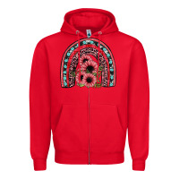 Red valentines sunflower rainbow Zipper Hoodie - JahusDesignShop