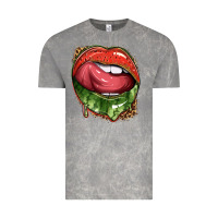 Cloud Rock watermelon lips with leopard Vintage Tee - texasbilliewilder