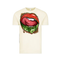 Vintage Arctic watermelon lips with leopard Vintage Tee - texasbilliewilder