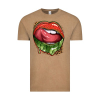 Watermelon Lips With Leopard Vintage Tee | Teevron