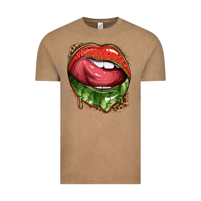 Watermelon Lips With Leopard Vintage Tee by texasbilliewilder | Teevron