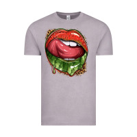 Vintage Zinc watermelon lips with leopard Vintage Tee - texasbilliewilder