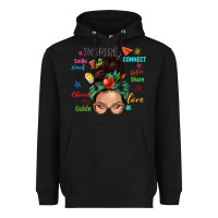Black Teacher messy bun caucasian Heavyweight Hoodie - NancyCooperArtShop