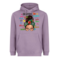 Lavender Teacher messy bun caucasian Heavyweight Hoodie - NancyCooperArtShop