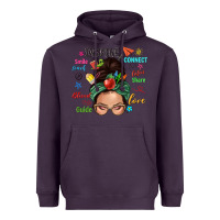 Plum Teacher messy bun caucasian Heavyweight Hoodie - NancyCooperArtShop