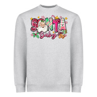 Heather Grey pink santa baby christmas Heavyweight Sweatshirt - Zillion Design Studio