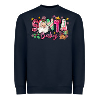 Navy pink santa baby christmas Heavyweight Sweatshirt - Zillion Design Studio