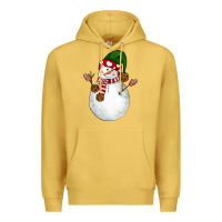 Antique Gold Snowman Premium Hoodie - NancyCooperArtShop