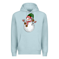 Blue Mist Snowman Premium Hoodie - NancyCooperArtShop
