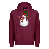 Burgundy Snowman Premium Hoodie - NancyCooperArtShop