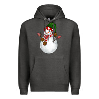 Charcoal Heather Snowman Premium Hoodie - NancyCooperArtShop