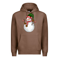 Chestnut Snowman Premium Hoodie - NancyCooperArtShop