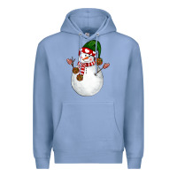 Colony Blue Snowman Premium Hoodie - NancyCooperArtShop