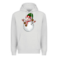 Dove Grey Snowman Premium Hoodie - NancyCooperArtShop