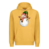 Mustard Snowman Premium Hoodie - NancyCooperArtShop