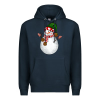 Navy Snowman Premium Hoodie - NancyCooperArtShop