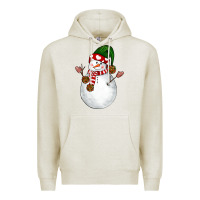 Oatmeal Heather Snowman Premium Hoodie - NancyCooperArtShop