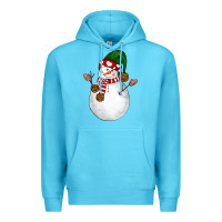 Ocean Blue Snowman Premium Hoodie - NancyCooperArtShop