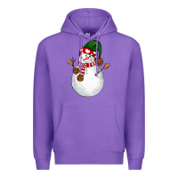 Purple Snowman Premium Hoodie - NancyCooperArtShop