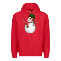 Red Snowman Premium Hoodie - NancyCooperArtShop