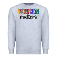 Heather Grey ınclusion matters Premium Sweatshirt - MaliasSmallBusiness