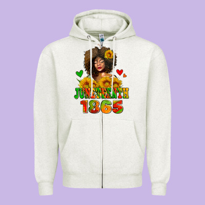 Afro Woman Juneteenth 1865 Zipper Hoodie Designed By Adodesignshop