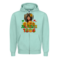 Seafoam afro woman juneteenth 1865 Zipper Hoodie - AdoDesignShop