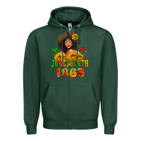 Sports Green afro woman juneteenth 1865 Zipper Hoodie - AdoDesignShop