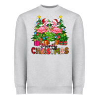 Merry Christmas Flamingo Heavyweight Sweatshirt | Teevron