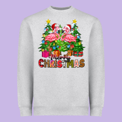 Heavyweight Sweatshirt merry christmas flamingo