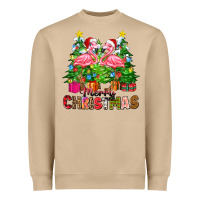 Mushroom merry christmas flamingo Heavyweight Sweatshirt - Zillion Design Studio
