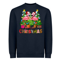 Navy merry christmas flamingo Heavyweight Sweatshirt - Zillion Design Studio