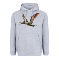 Heather Grey Pteranodon Heavyweight Hoodie - LillyAllenDesigns
