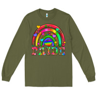 Army Green lgbtq pride and rainbow Long Sleeve Tee - HRA Design Shop