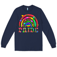 Navy lgbtq pride and rainbow Long Sleeve Tee - HRA Design Shop