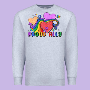 Proud Ally Premium Sweatshirt Designed By Maliassmallbusiness