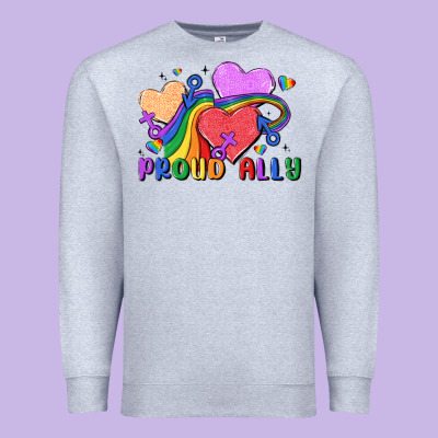 Proud Ally Premium Sweatshirt Designed By Maliassmallbusiness