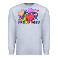 Heather Grey proud ally Premium Sweatshirt - MaliasSmallBusiness
