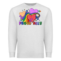 Oatmeal Heather proud ally Premium Sweatshirt - MaliasSmallBusiness