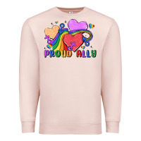 Pale Pink proud ally Premium Sweatshirt - MaliasSmallBusiness