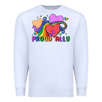 White proud ally Premium Sweatshirt - MaliasSmallBusiness