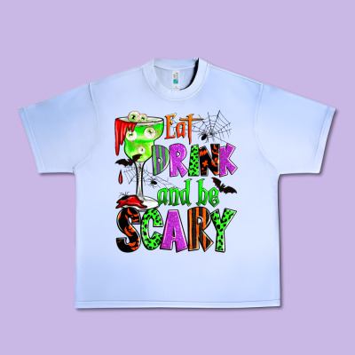 Eat Drink And Be Scary Urban Heavy Tee Designed By Zillion Design Studio