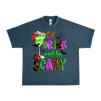 Midnight Navy eat drink and be scary Urban Heavy Tee - Zillion Design Studio