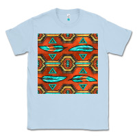 Dusty Blue native american aztec seamless pattern 2 Classic Tee - BundleAndBundleShop