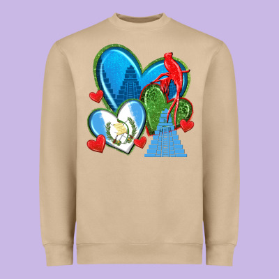Guatemala Hearts Heavyweight Sweatshirt Designed By Texasbilliewilder