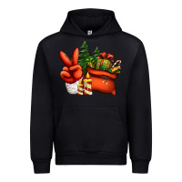Black christmas santa claus peace hand Urban Hoodie - Jasminsmagicworld