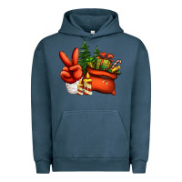 Pigment Midnight Navy christmas santa claus peace hand Urban Hoodie - Jasminsmagicworld