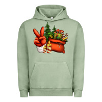 Pigment Oil Green christmas santa claus peace hand Urban Hoodie - Jasminsmagicworld