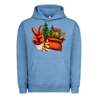 Pigment Pebble Blue christmas santa claus peace hand Urban Hoodie - Jasminsmagicworld